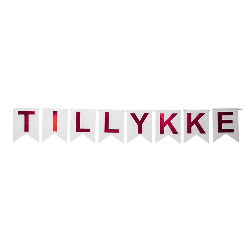 Metallic Rød Tillykke Banner til Fødselsdagsfest!