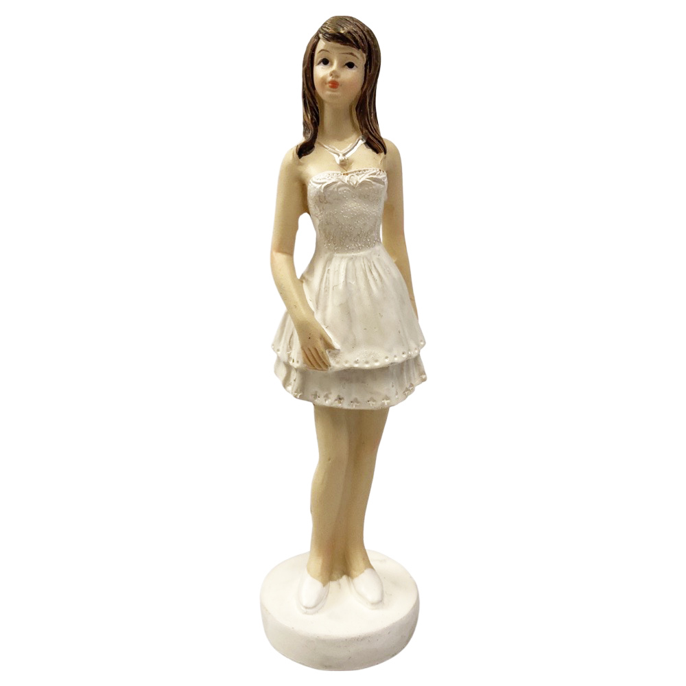 Topfigur til Konfirmation – Mørkhåret Pige 10,5 cm