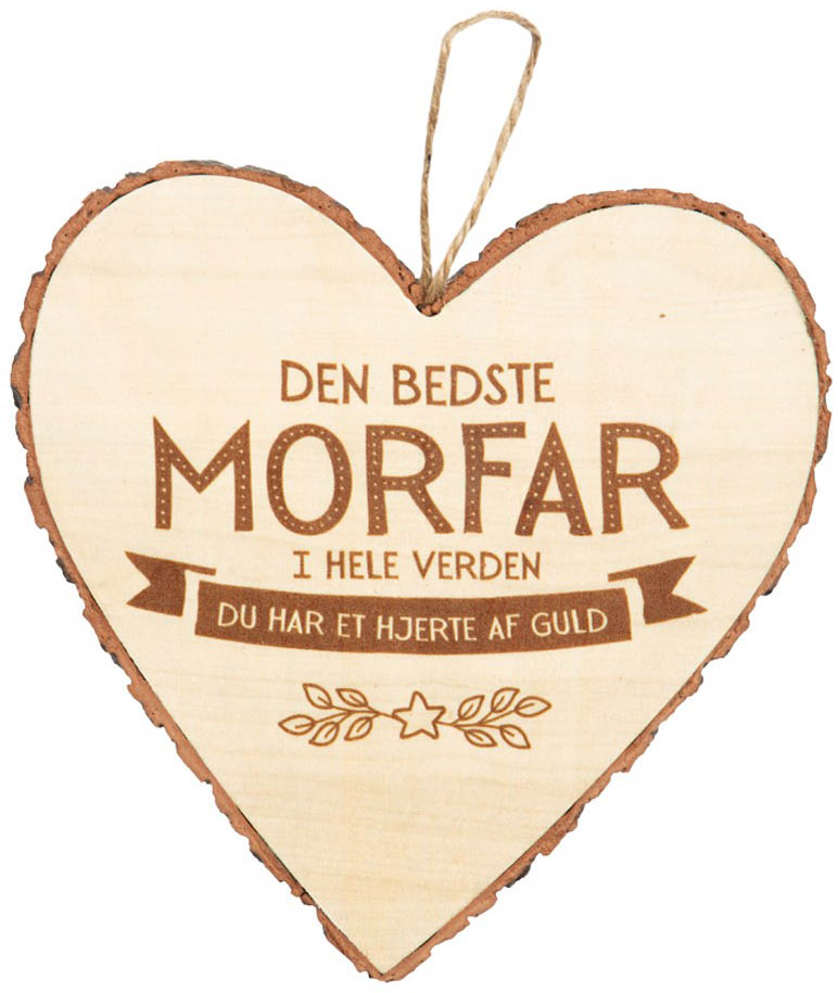 Træhjerte "Den Bedste Morfar" - En personlig gaveidé