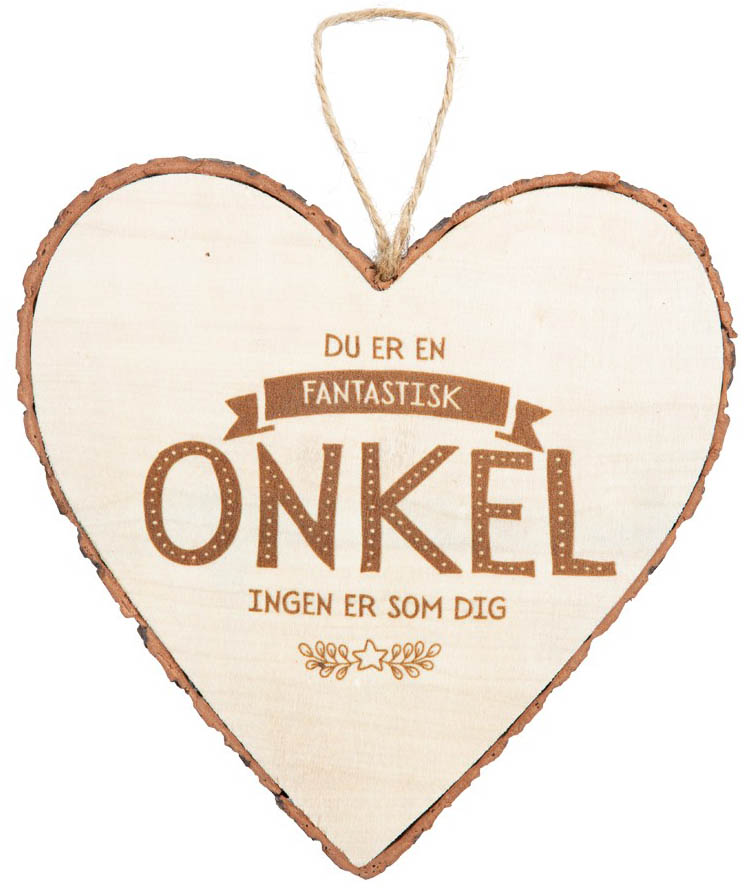Træhjerte "Fantastisk Onkel" - Den perfekte gaveidé!