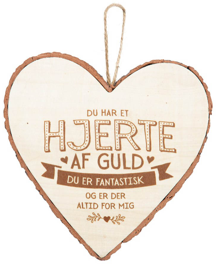 Træhjerte "Hjerte af guld" – Den perfekte gaveidé!