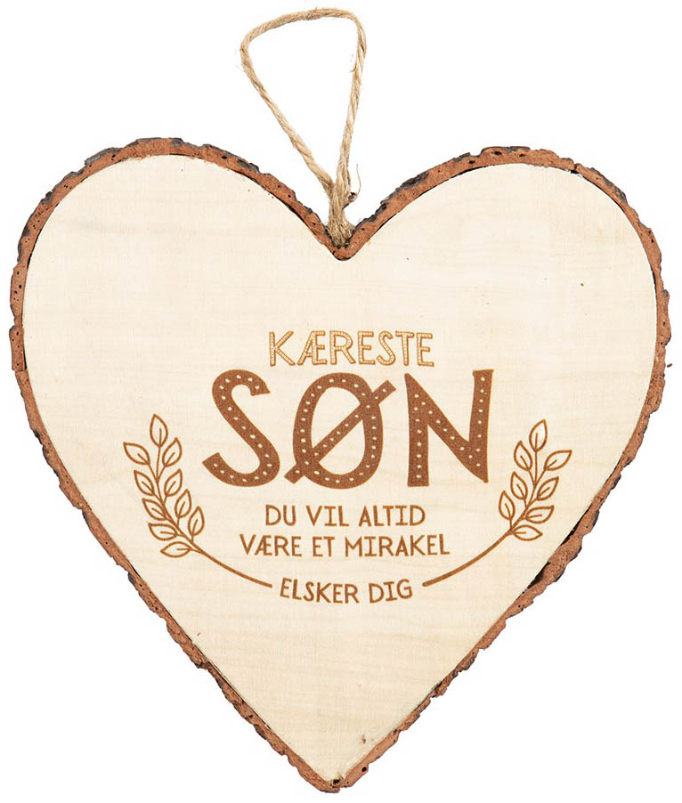 Træhjerte "Kæreste Søn" – Unik gave til ham