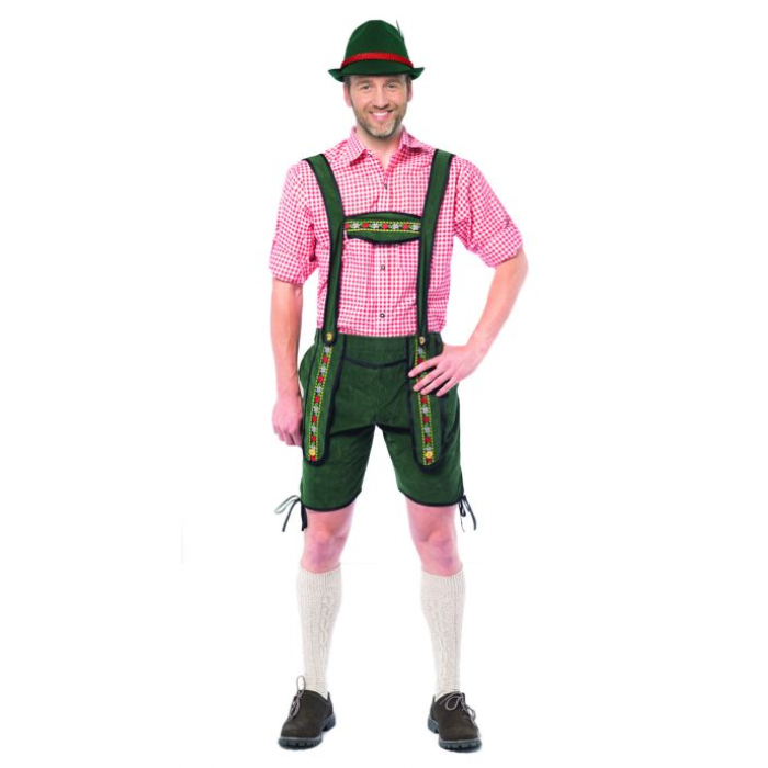 Tyroler Lederhosen Bukser Johann Kort Grøn - Fantastisk Stil!