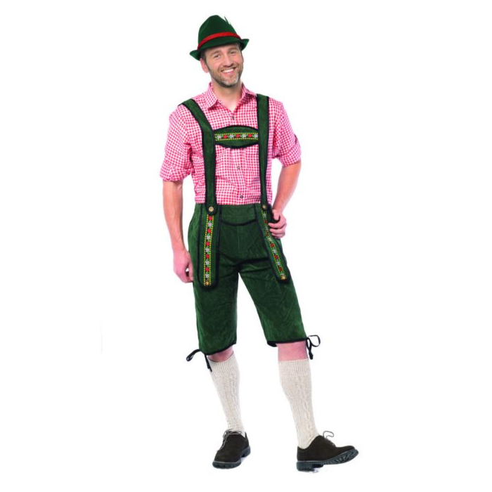 Tyroler Lederhosen Bukser Johann Lang i Grøn - Super Tilbud!