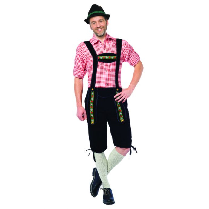 Tyroler Lederhosen Bukser Johann Lang - Sort Stil!