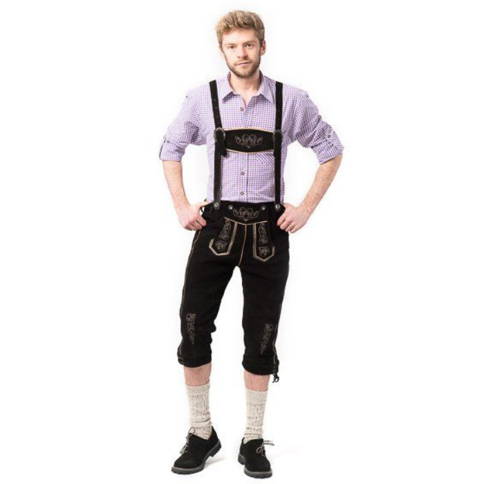 Tyroler Lederhosen Bukser Peter Lang - Sort Festmode