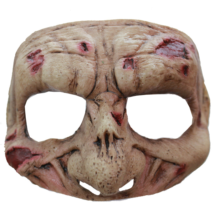 Skræmmende Halv Zombie Maske til Halloween!