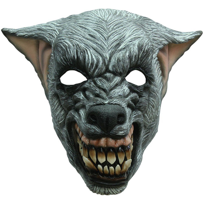 Skræmmende Sølv Ulve Maske til Halloween Fest