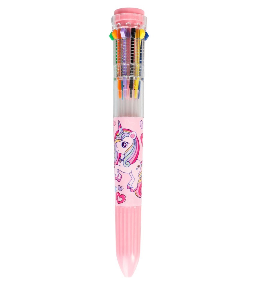 Unicorn Multi Kuglepen med 10 Farver til Kreativ Leg