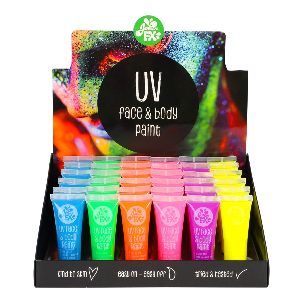 UV Neon Ansigtsfarve - Blå til Temafester og Festlige Anledninger