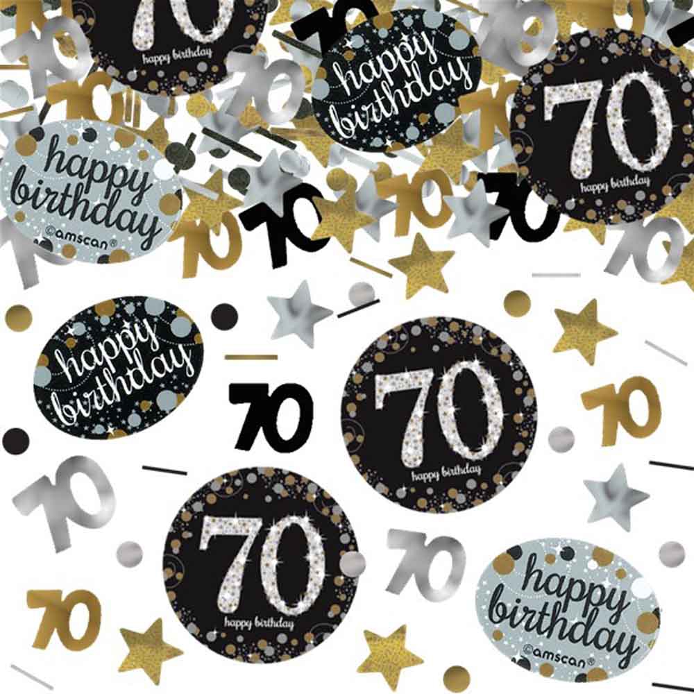 70-års Fødselsdag Konfetti – Sølv Festdekorationer
