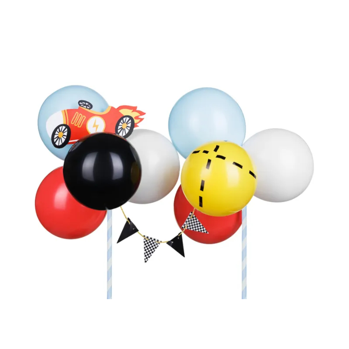 Ballon Kagedekorationspinde med Biler - 8 stk. Mix