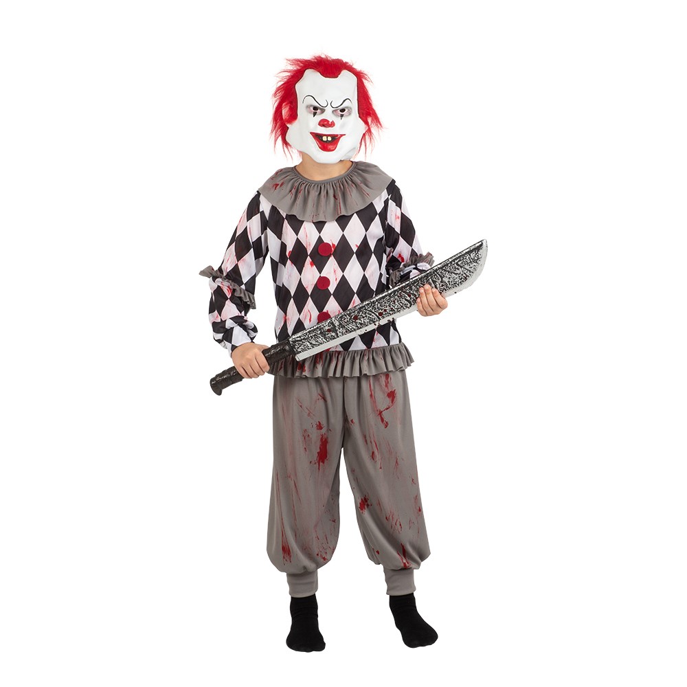 Skræmmende Klovnekostume til Dreng - Halloween Tilbud