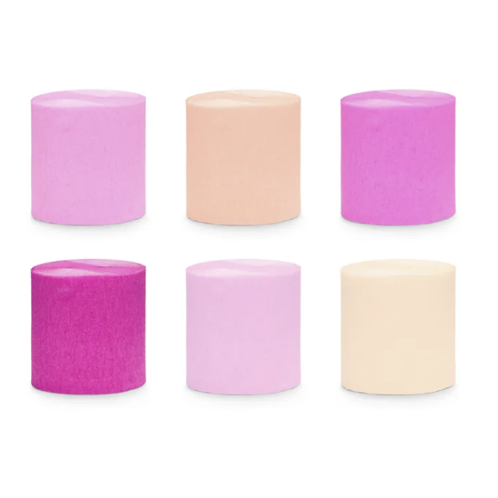 Crepe Streamer Pink Mix - 6x10 Meter til Festen