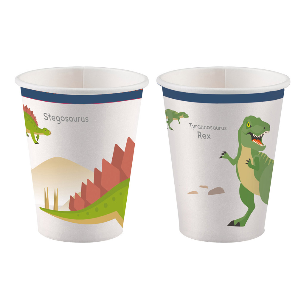 Farverige Dinosaur Papkrus - 8 stk. til Festen!