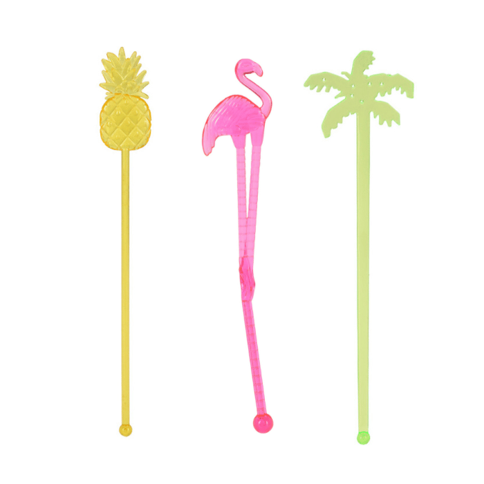 Hawaii Motiver Drinks Pinde - 12 stk. til festligt brug
