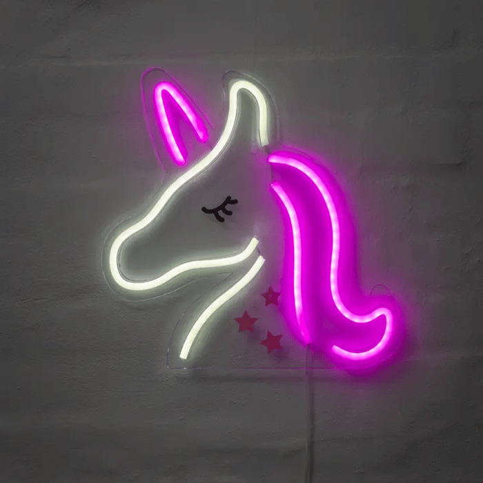 Enhjørning Neon LED Skilt - Fantastisk Tilbud!
