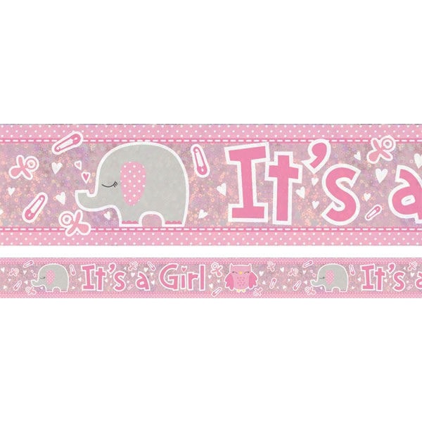 Folie Banner - Det Er En Pige til Baby Shower Festpynt