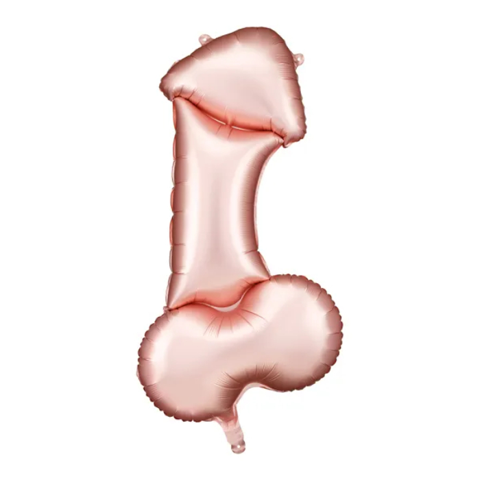 Rosa Guld Folieballon - Penis Formet 55 cm