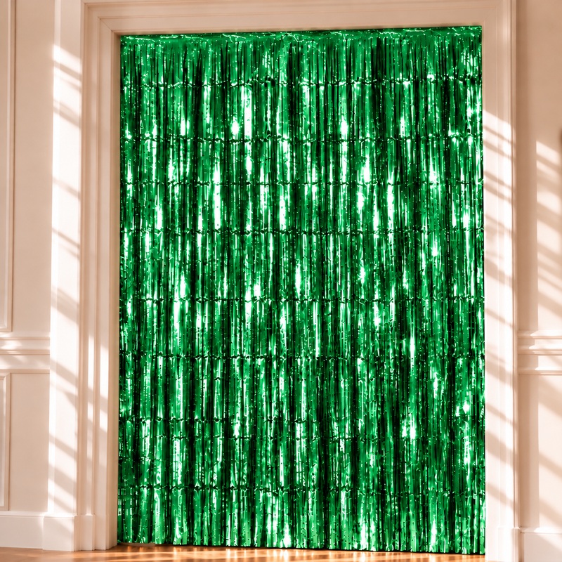 Grøn Glimmerforhæng 100   240