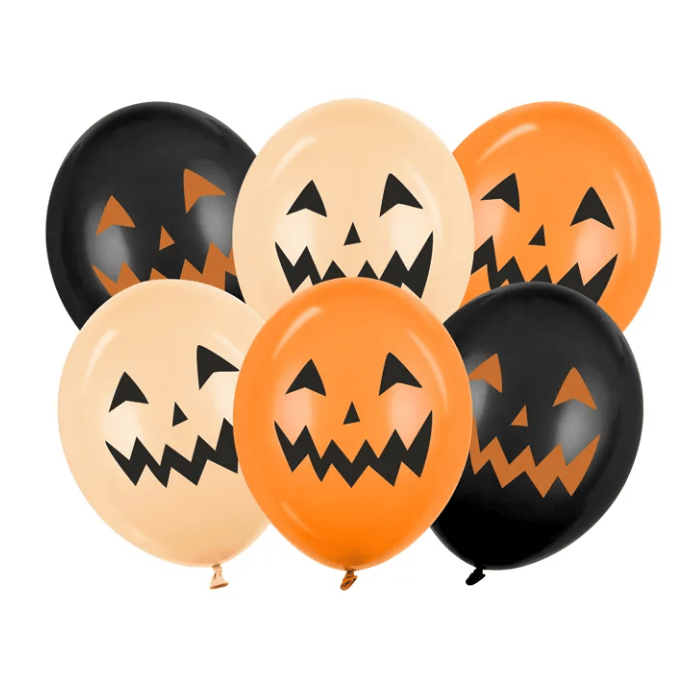 Halloween Græskar Balloner - Sæt med 6 stk.