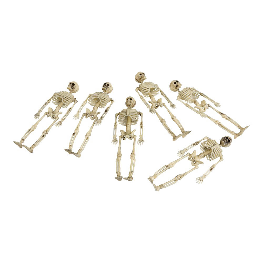 Halloween Mini Skeletter – 6 stk til Uhyggelig Dekoration