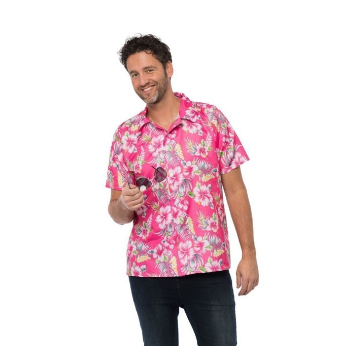 Hawaiiansk Deluxe Skjorte i Pink - Perfekt til Sommerfest!