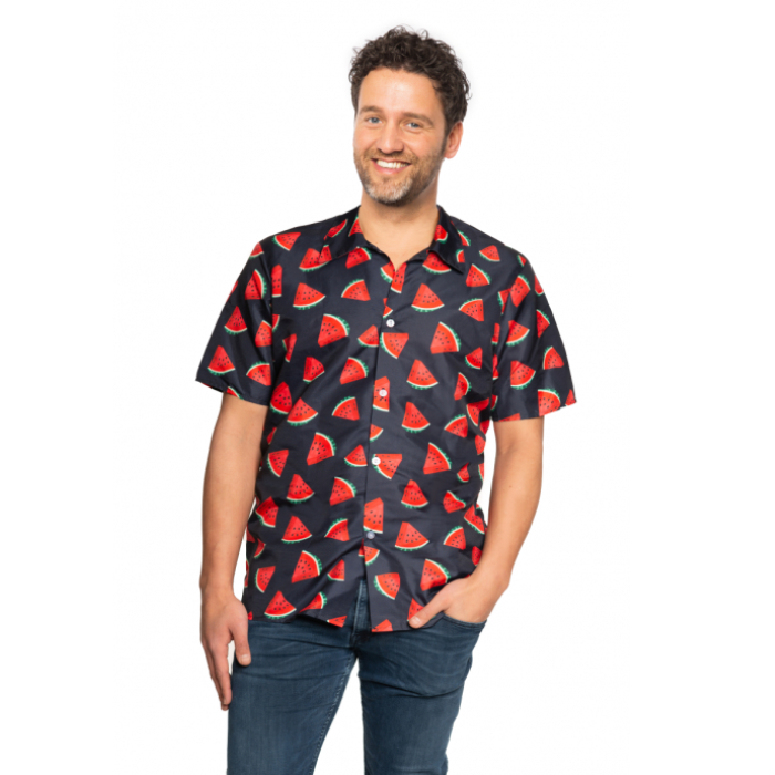 Hawaiiansk Skjorte med Melonmotiver - Perfekt til Fester!