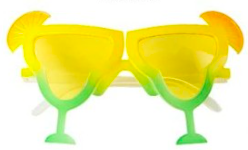 Hawaii Cocktail Solbriller i Gul - Festbriller til Fester