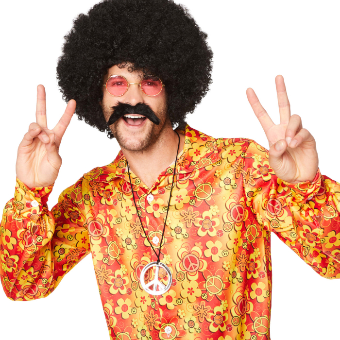 Gul Hippie Skjorte med Blomster til Mænd - Festlig Stil!