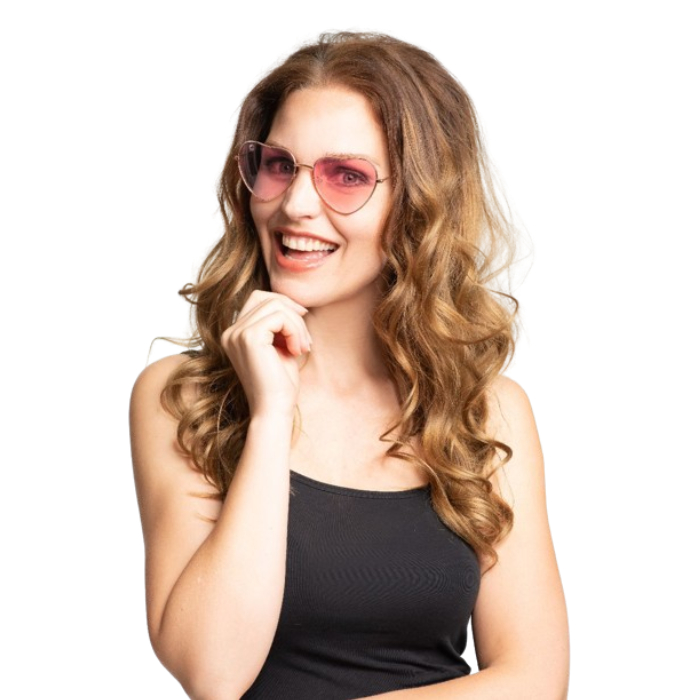 Hjerteformede Briller - Unisex i Pink - Fantastisk Tilbud!