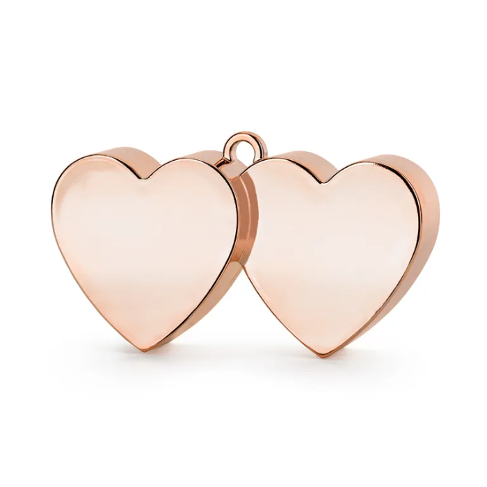 Hjerteformet Rose Gold Ballonvægt - 137g Tilbud!
