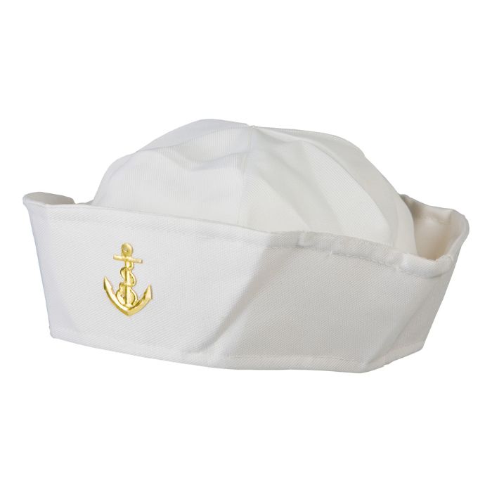 Hvid Matros Sømandshat - One Size Tilbud!