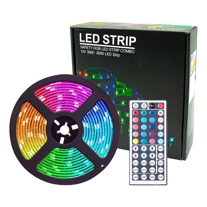 Led Strip 20 Meter Inkl  Fjernbetjening Til Farveskift