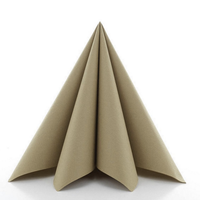Luksus Naturbrune Servietter - 12 stk. 40x40 cm