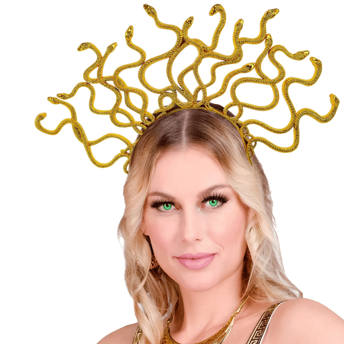 Medusa Guld Hårbøjle - Eksklusiv Stil til Festen