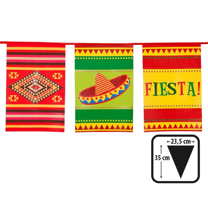 Mexicansk Fiesta Plastik Guirlande - Festlig Dekoration