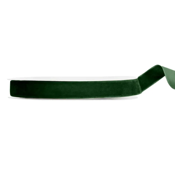Mørkegrøn Velour Bånd 15 mm - Fantastisk tilbud!