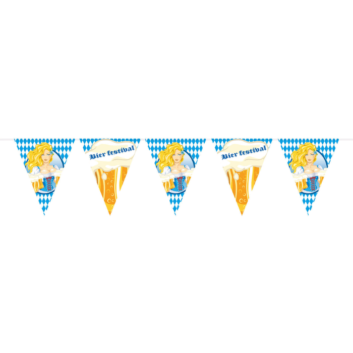 Oktoberfest Flagguirlande med Pige - 10 Meter Festpynt