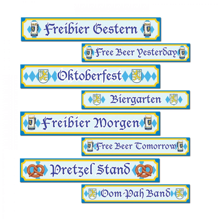 Oktoberfest Vejskilte 10x60 cm - Festlig udsmykning!