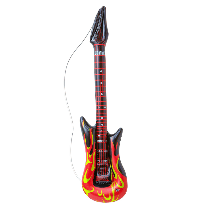Oppustelig Flamme Rock Guitar - Festlig Dekoration
