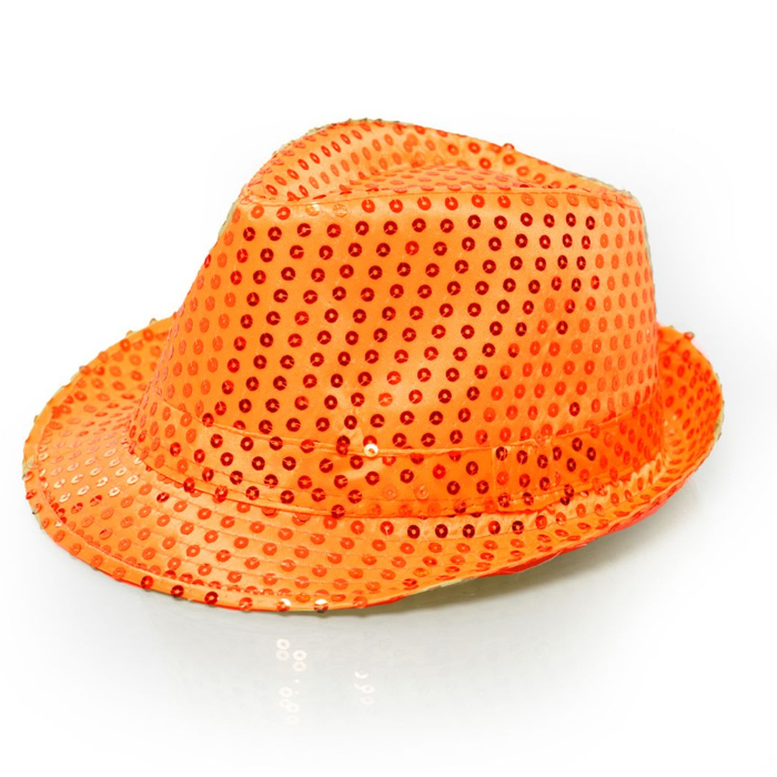 Orange Hat Med Glitter
