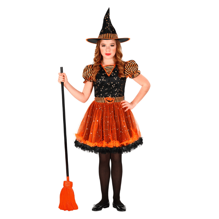 Orange Heks Kostume til Børn - Fantastisk Halloween Tilbud!