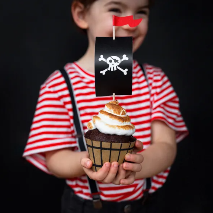 Pirat Cupcake Kit til Muffin Dekorationer - 6 stk.