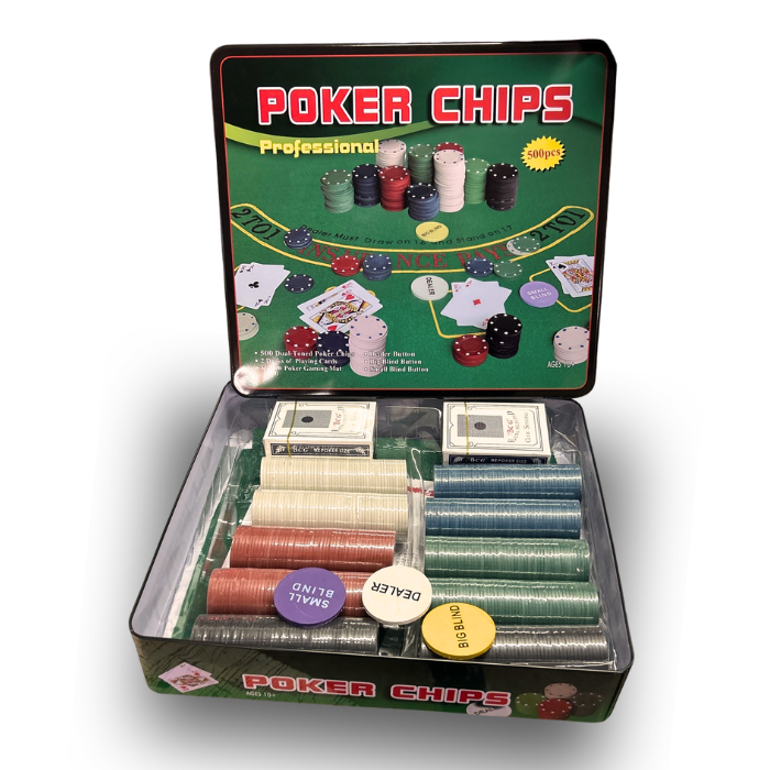 Pokersæt med 500 Chips og Pokerdug - Fantastisk tilbud!