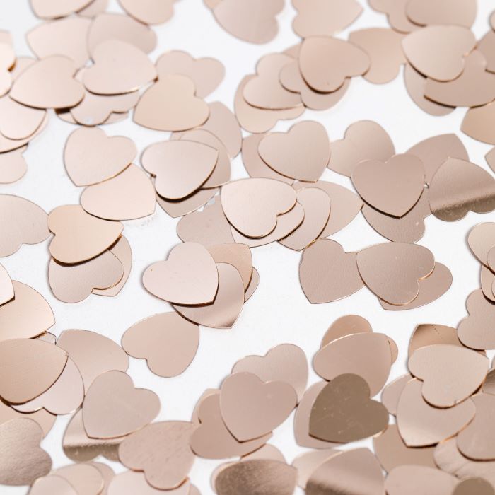 Rose Gold Hjerte Bordkonfetti 14 g - Perfekt til Fest!