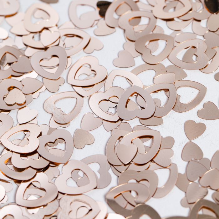 Rose Gold Hjerte Bordkonfetti til Festdekoration 14 g