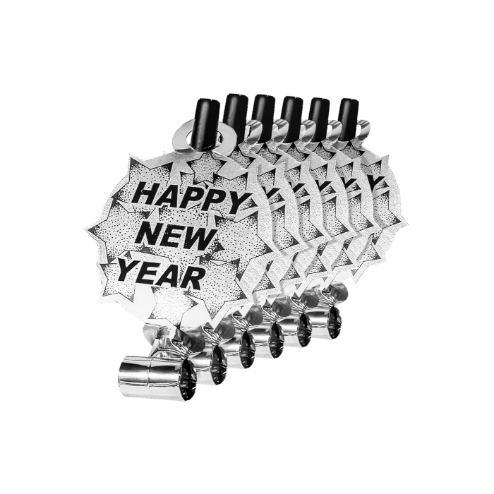 Rysler Sølv Happy New Year 6x - Festlig Dekoration