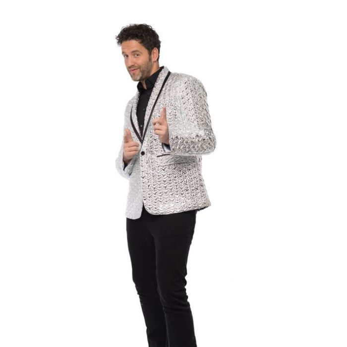 Sølv Blazer til Mænd - Perfekt til Festlige Anledninger
