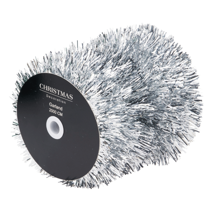 Sølv Tinsel Guirlande 20 Meter - Perfekt til Fest!